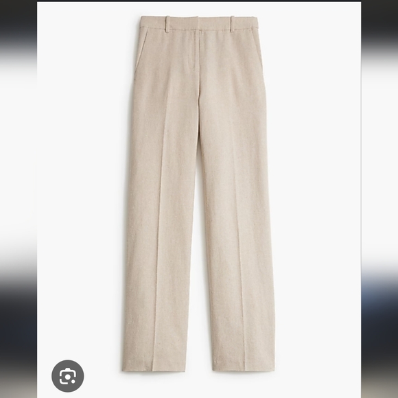 J. Crew Pants - J CREW Remy Linen Blend Tan Wide Leg Pants Size 2
